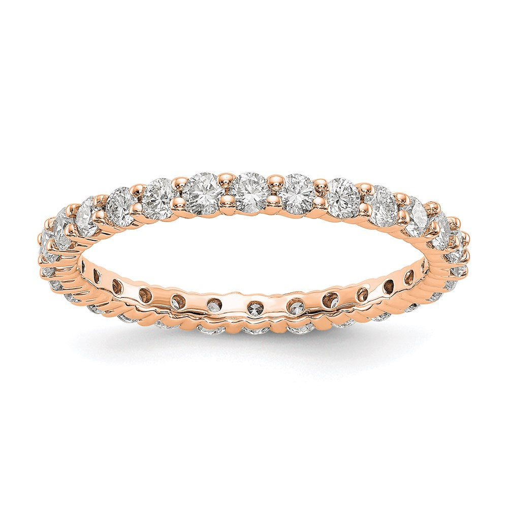 14K Roségold Poliert Shared Krappen 1ct Diamant Memoire Ehering Ring