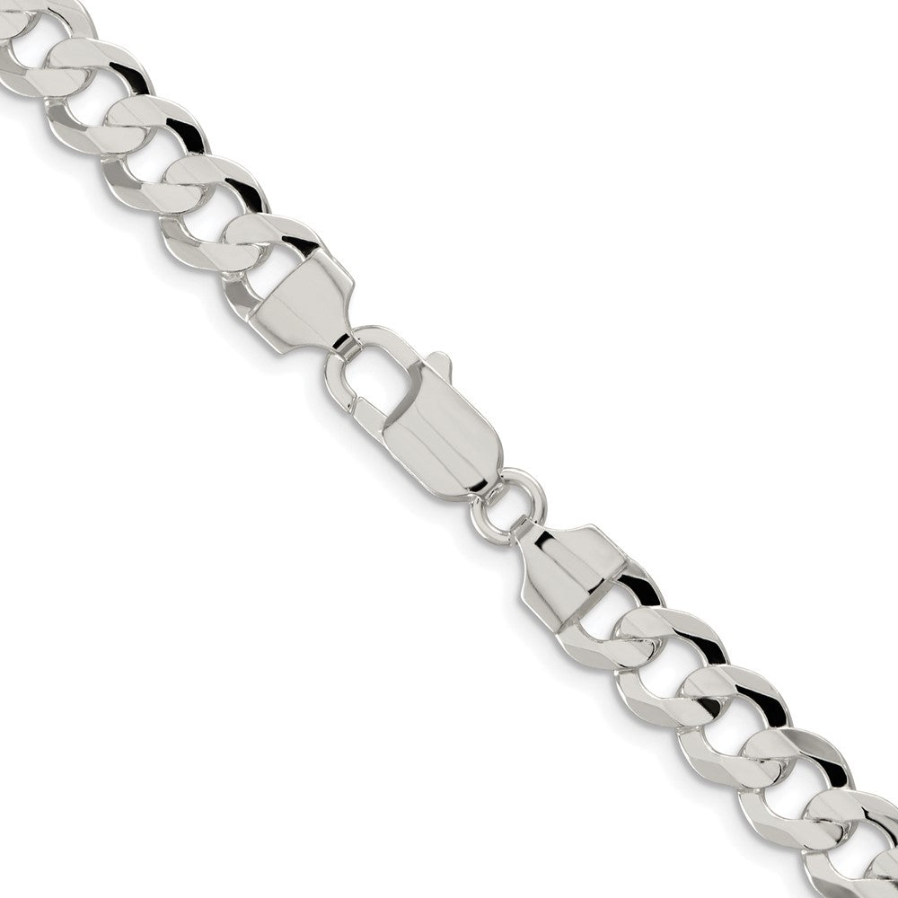 Sterlingsilber Rhodiniert 7.8mm Konkav Abgeschrägt Panzer 30 Zoll Kette