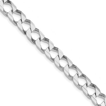 Sterlingsilber Rhodiniert 7.2mm Diamantiert Quadratisch Panzer 26 Zoll Kette