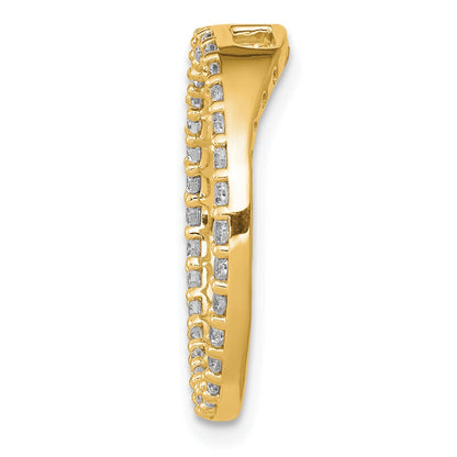 14K Gelbgold Poliert 1/2 Karat Diamant Kreis Kette Anhänger