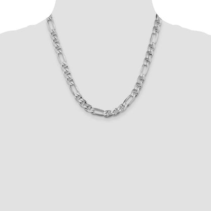 Sterlingsilber Rhodiniert 8.25mm Figaro Anker Halskette