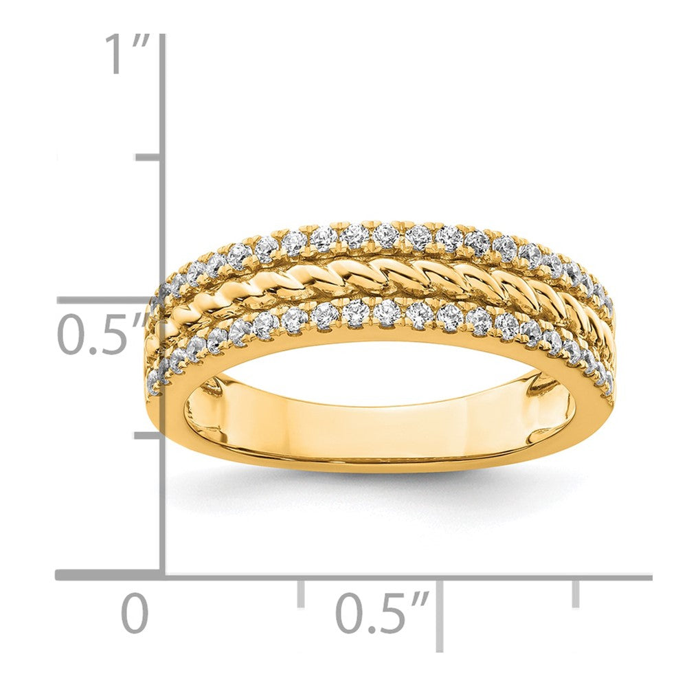 14K Gelbgold Diamant-Fashionring, poliert