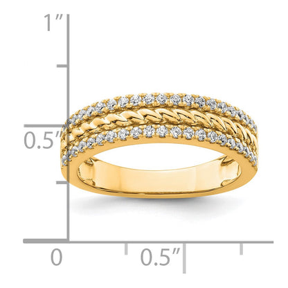 14K Gelbgold Diamant-Fashionring, poliert