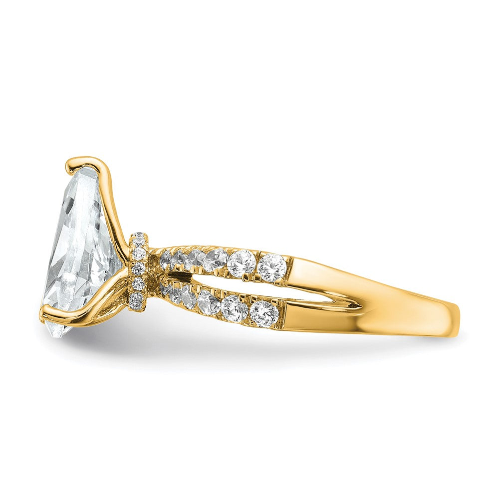 True Origin 14K Gelbgold Verlobungsring mit 2,625 ct. im Birnenschliff, laborgezüchteter Diamant, VS+ F+, komplett gefasst
