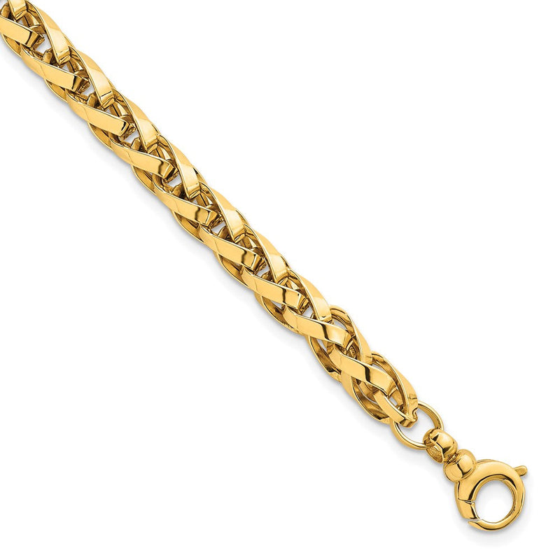 14K Gelbgold Poliert 4.25mm Leicht Fantasieglieder Gliederarmband