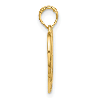 14K Gelbgold Polierter HOPE Herz-Charm