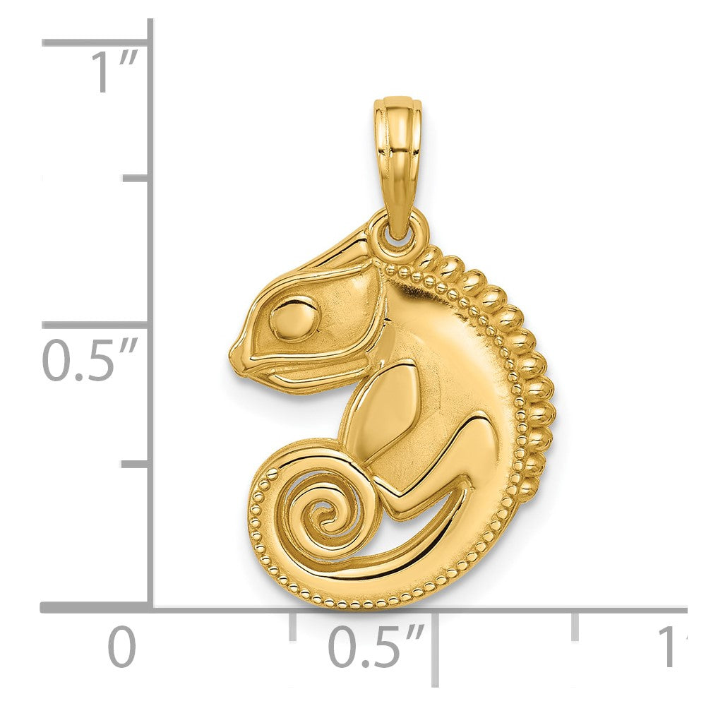 14K Gelbgold Chamäleon-Anhänger, poliert