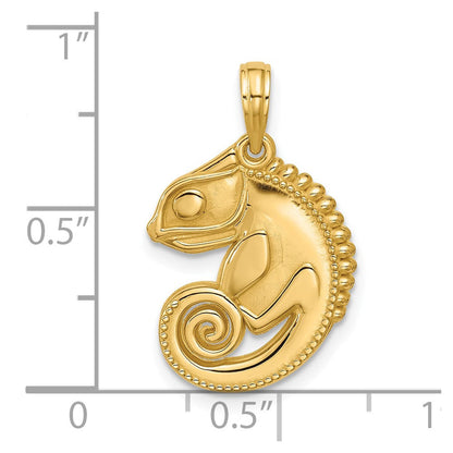 14K Gelbgold Chamäleon-Anhänger, poliert