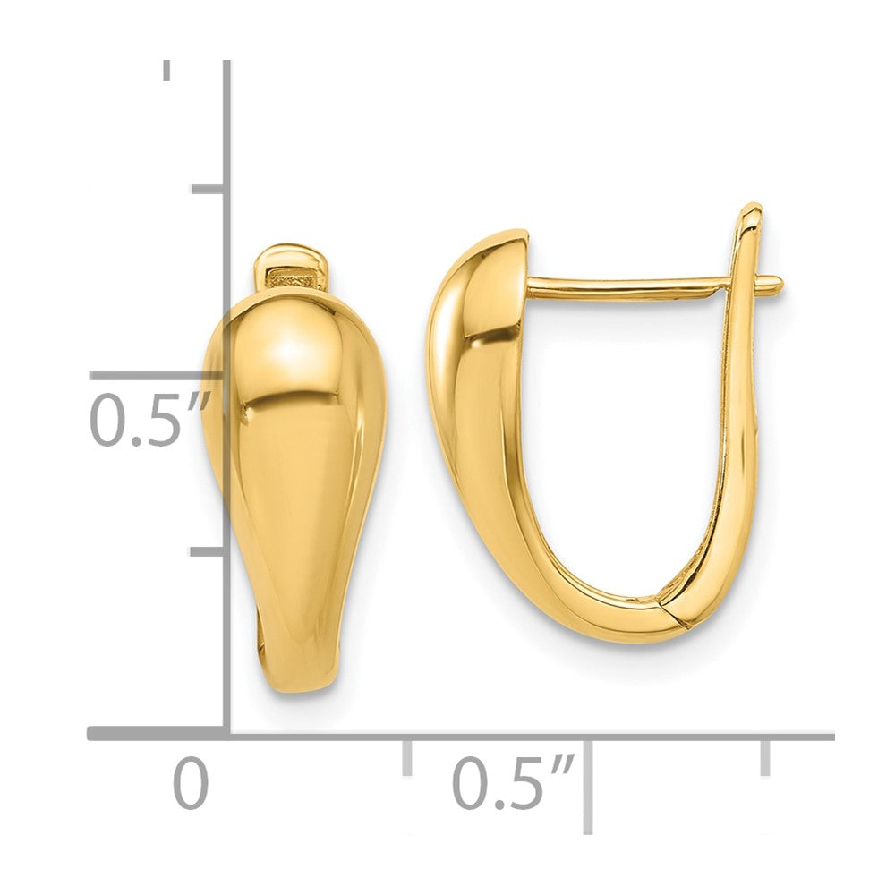14K Gelbgold Poliert Klappbar Ohrringe