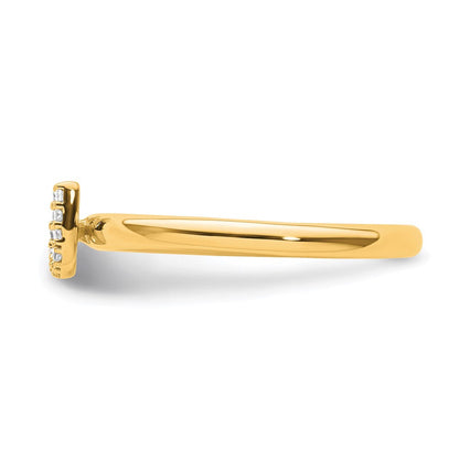 14K Gelbgold Stapelbar Diamant Initiale U Größe 7 Ring