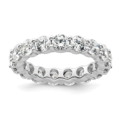 14K Weißgold Poliert Größe 5.5 Shared Krappen 3 Karat Diamant Komplett Memoire Ehering Ring