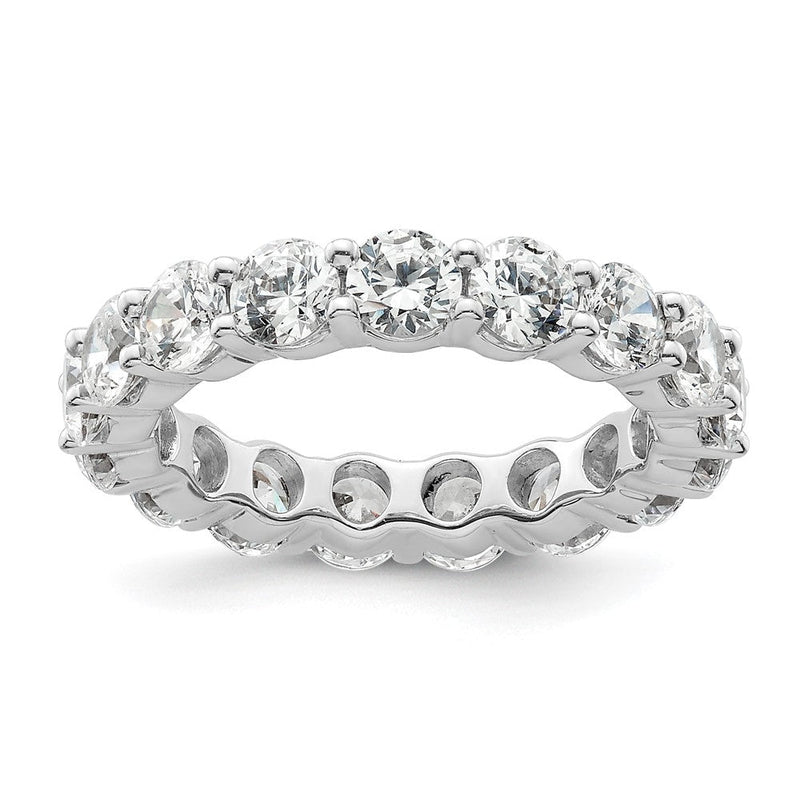 14K Weißgold Poliert Größe 5.5 Shared Krappen 3 Karat Diamant Komplett Memoire Ehering Ring