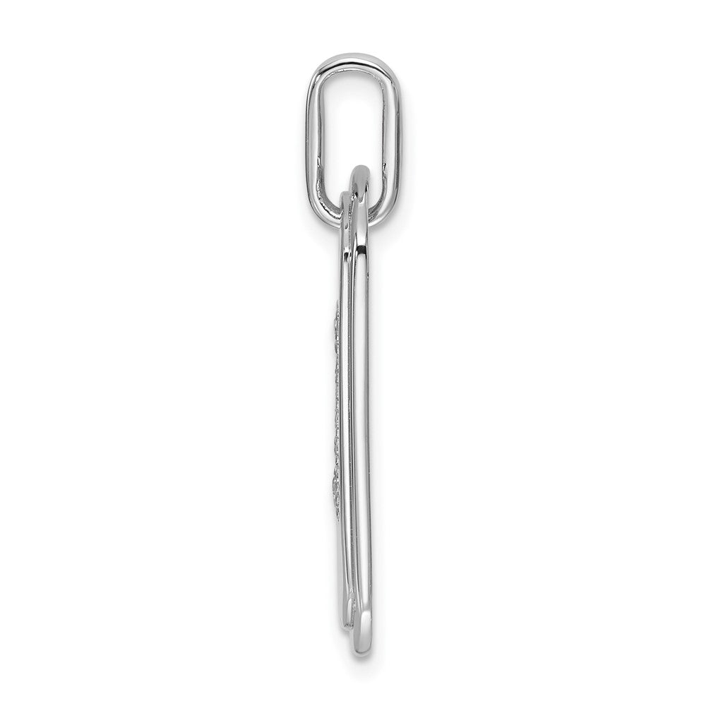 14K Weißgold Diamant-Erkennungsmarken-Charm mit Initiale W