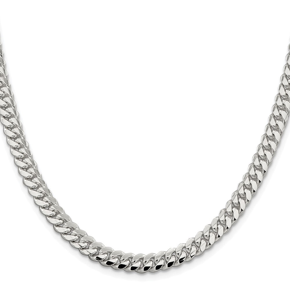 Sterlingsilber Rhodiniert 6.4mm Poliert Gewölbt Panzer 26 Zoll Kette