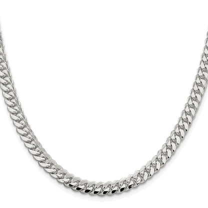 Sterlingsilber Rhodiniert 6.4mm Poliert Gewölbt Panzer 26 Zoll Kette