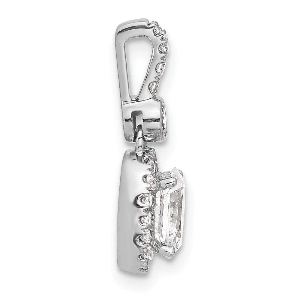 14K Weißgold Anhänger mit 1 Karat zertifiziertem, im Labor gezüchtetem Diamant VS/SI+ G+ im Ovalschliff mit komplettem Halo