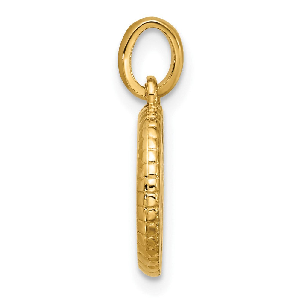 14K Gelbgold Fancy-Charm „Kuchen" rot emailliert