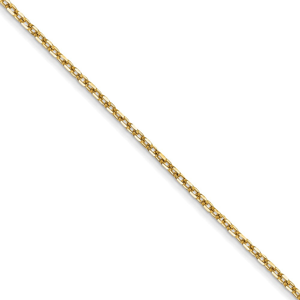 14K Gelbgold 1.0mm Diamantiert Forzantine Ankerkette Halskette