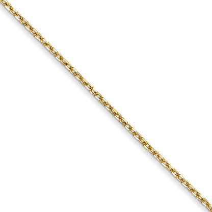 14K Gelbgold 1.0mm Diamantiert Forzantine Ankerkette Halskette