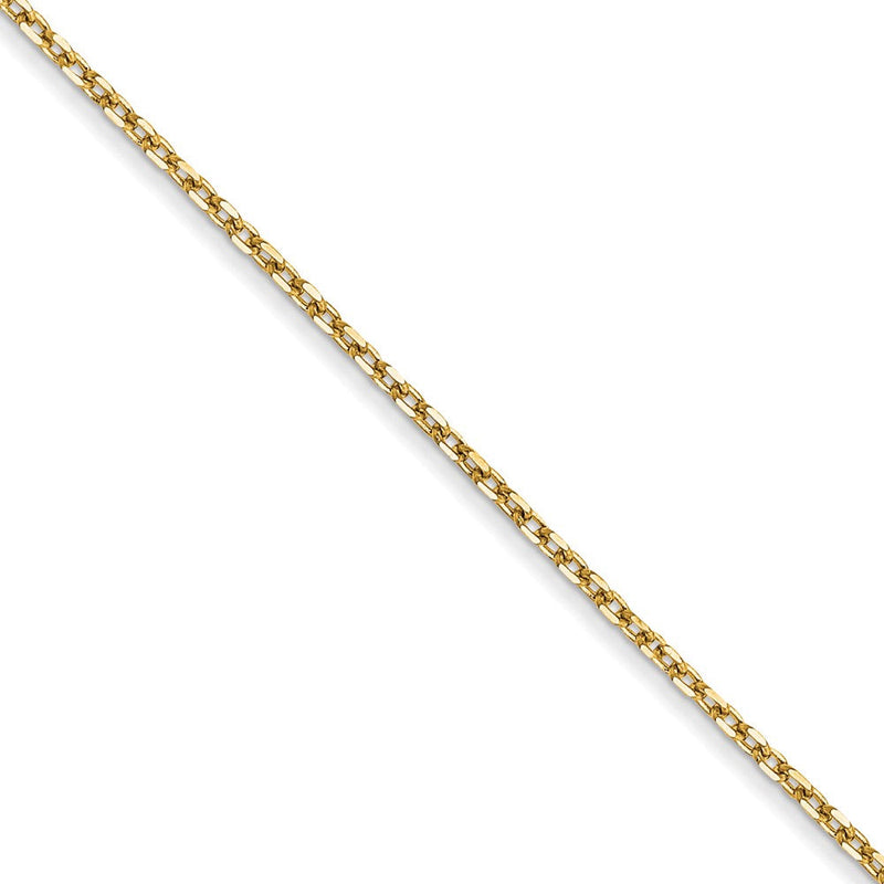 14K Gelbgold 1.0mm Diamantiert Forzantine Ankerkette Halskette