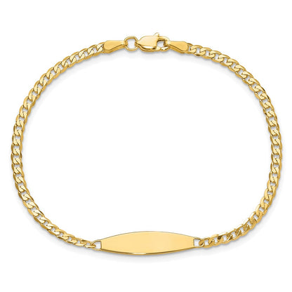 14K Gelbgold Poliert Massiv Kette/solid Platte Panzer Glieder 36x5.1mm Platte Id Armband