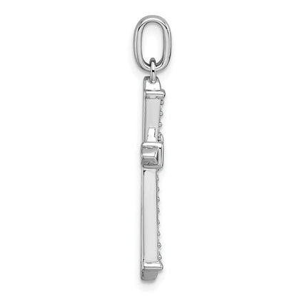 14K Weißgold Diamant-Kreuzanhänger, 0,2 Karat