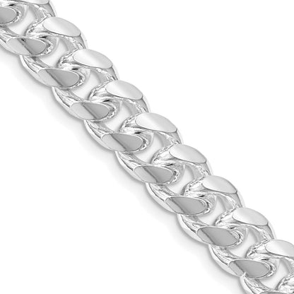 Sterlingsilber Rhodiniert 8.5mm Gewölbt mit Seite Diamantiert Panzer 26 Zoll Kette