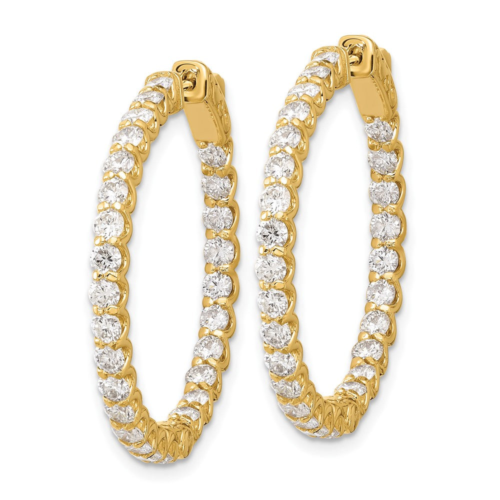 14K Gelbgold 3.2 Karat Diamant In/out Creole mit Sicherheits Verschluss Ohrringe