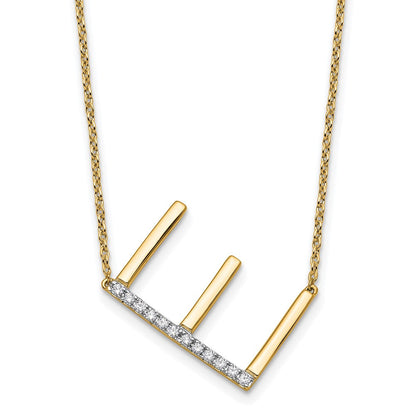 14K Gelbgold Seitlich Diamant Initiale E 18 Zoll Halskette