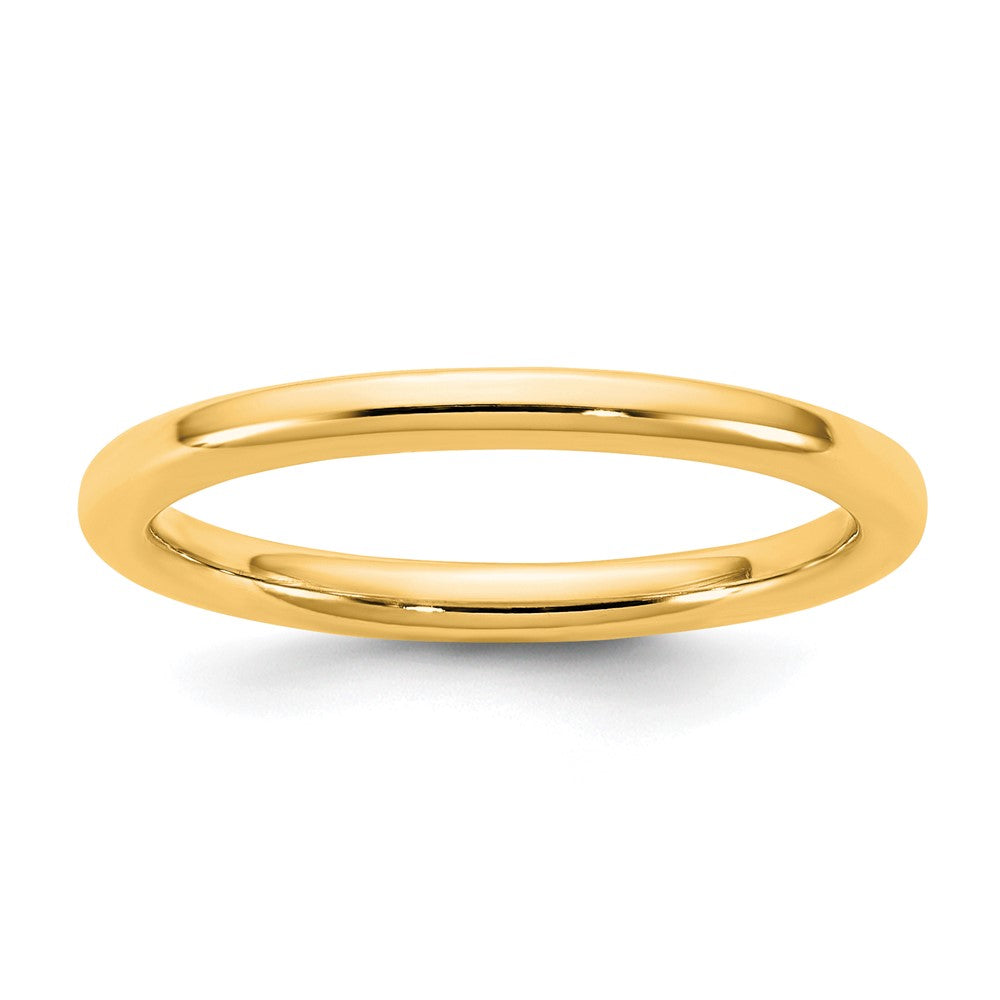 14K Gelbgold 2 mm Europäischer Ehering mit Komfort-Passform