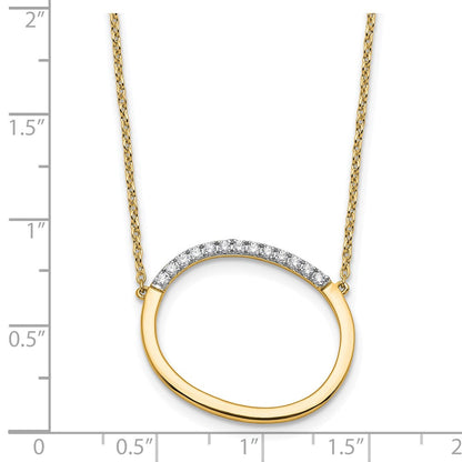 14K Gelbgold Seitlich Diamant Initiale O 18 Zoll Halskette