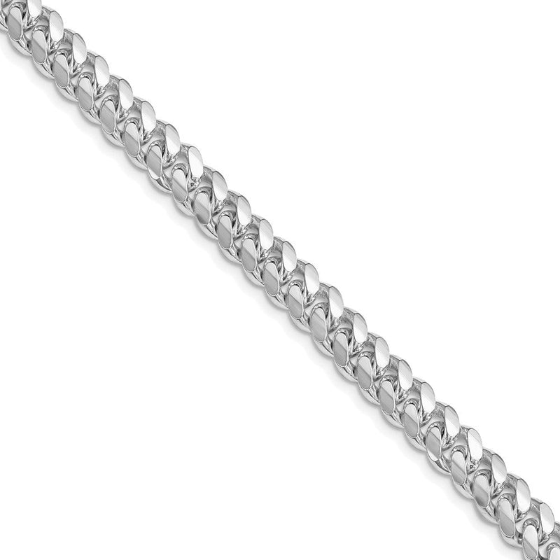 Sterlingsilber Rhodiniert 7.0mm Poliert Gewölbt Panzer 24 Zoll Kette