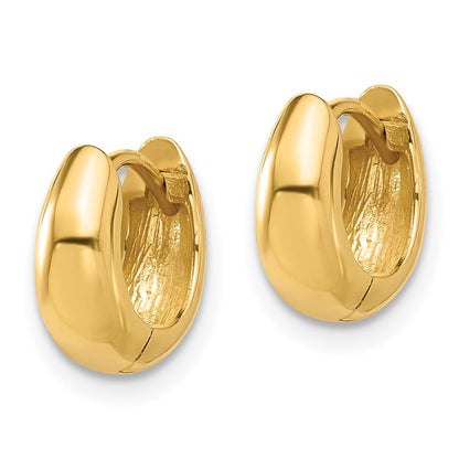 14K Gelbgold Poliert Klappbar Huggie Creolen