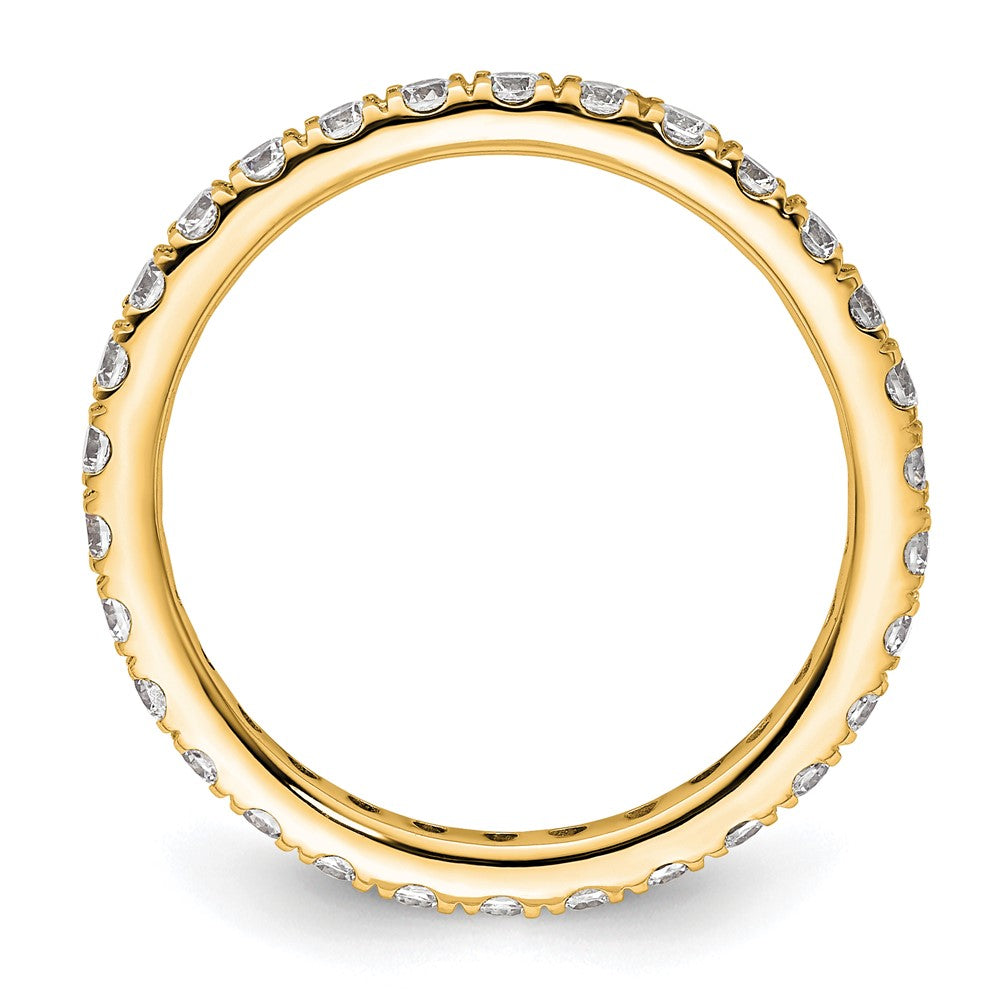 14K Gelbgold Poliert Größe 8 U-shared Krappen 1 Karat Diamant Komplett Memoire Ehering Ring