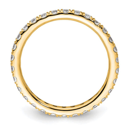 14K Gelbgold Poliert Größe 8 U-shared Krappen 1 Karat Diamant Komplett Memoire Ehering Ring