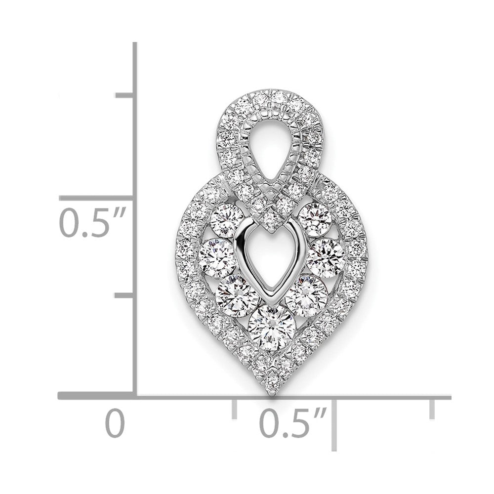 14K Weißgold Poliert 5/8 Karat Diamant Fantasie Kette Anhänger