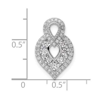 14K Weißgold Poliert 5/8 Karat Diamant Fantasie Kette Anhänger