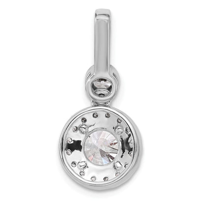 14K Weißgold Anhänger mit 2 ct. im Labor gezüchteten Diamanten VS/SI+ G+, Rund, komplettes Halo-Design