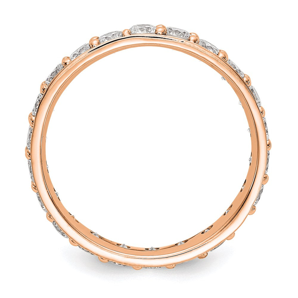 14K Roségold Poliert Vintage 2ct Diamant Memoire Ehering Ring