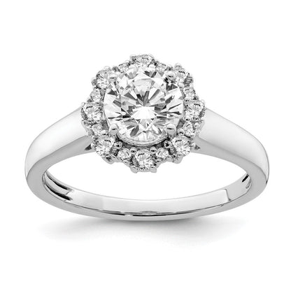 True Origin 14K Weißgold 0,25K Labor-Diamant VS+ F+ Semi-Mount Rund Halo Verlobungsring
