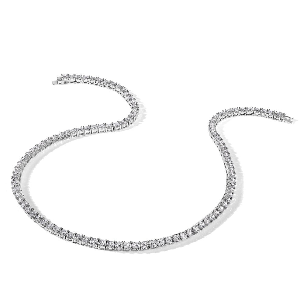 Sterlingsilber Rhodiniert 4mm Zirkonia 22 Zoll Tennis Halskette