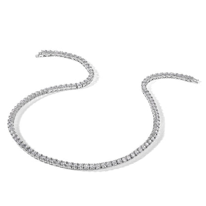 Sterlingsilber Rhodiniert 4mm Zirkonia 22 Zoll Tennis Halskette