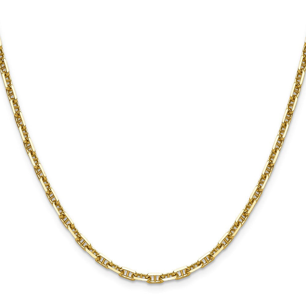 14K Gelbgold 3.5mm Diamantiert Marine Anker Halskette