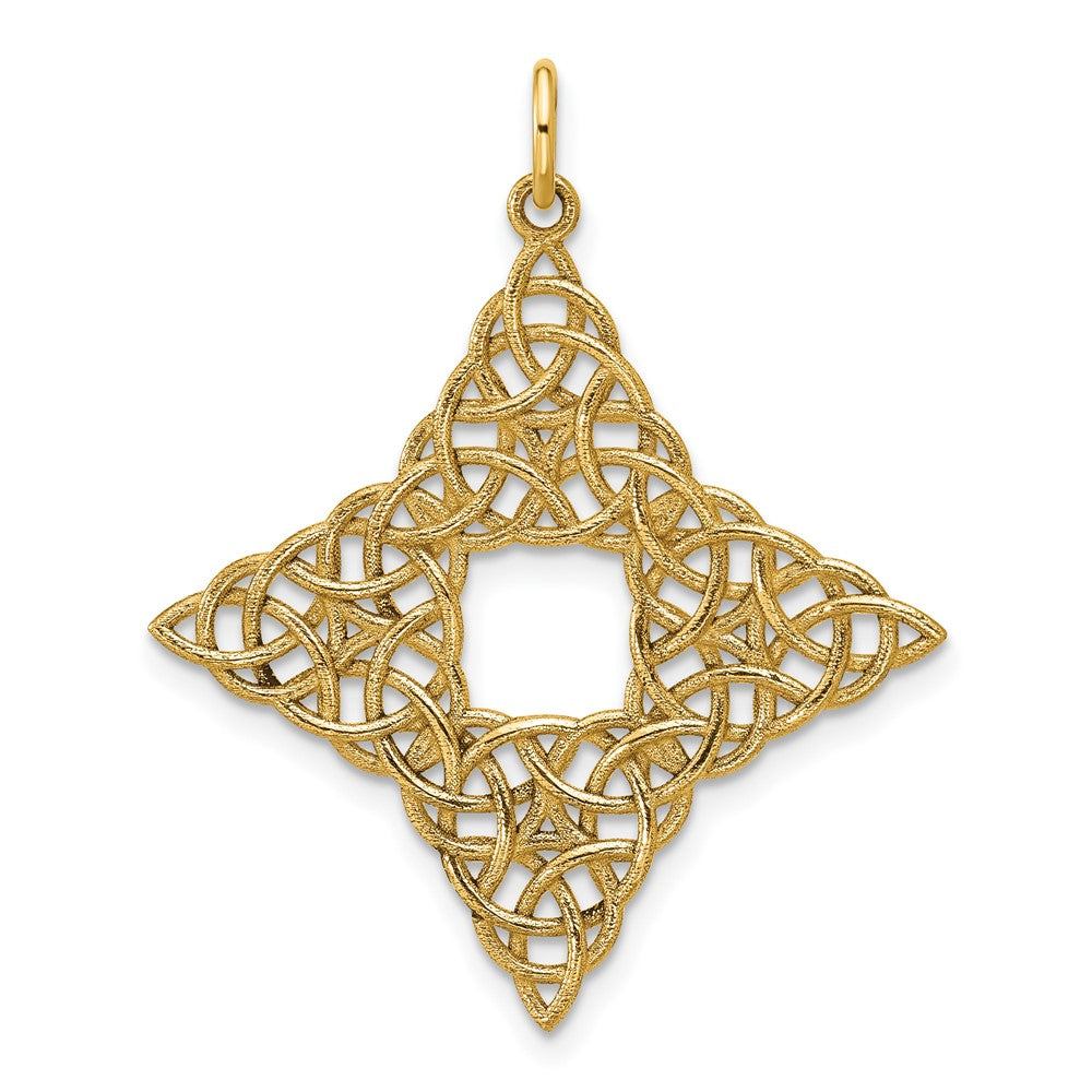 14K Gelbgold Polierter Keltischer Knoten Anhänger