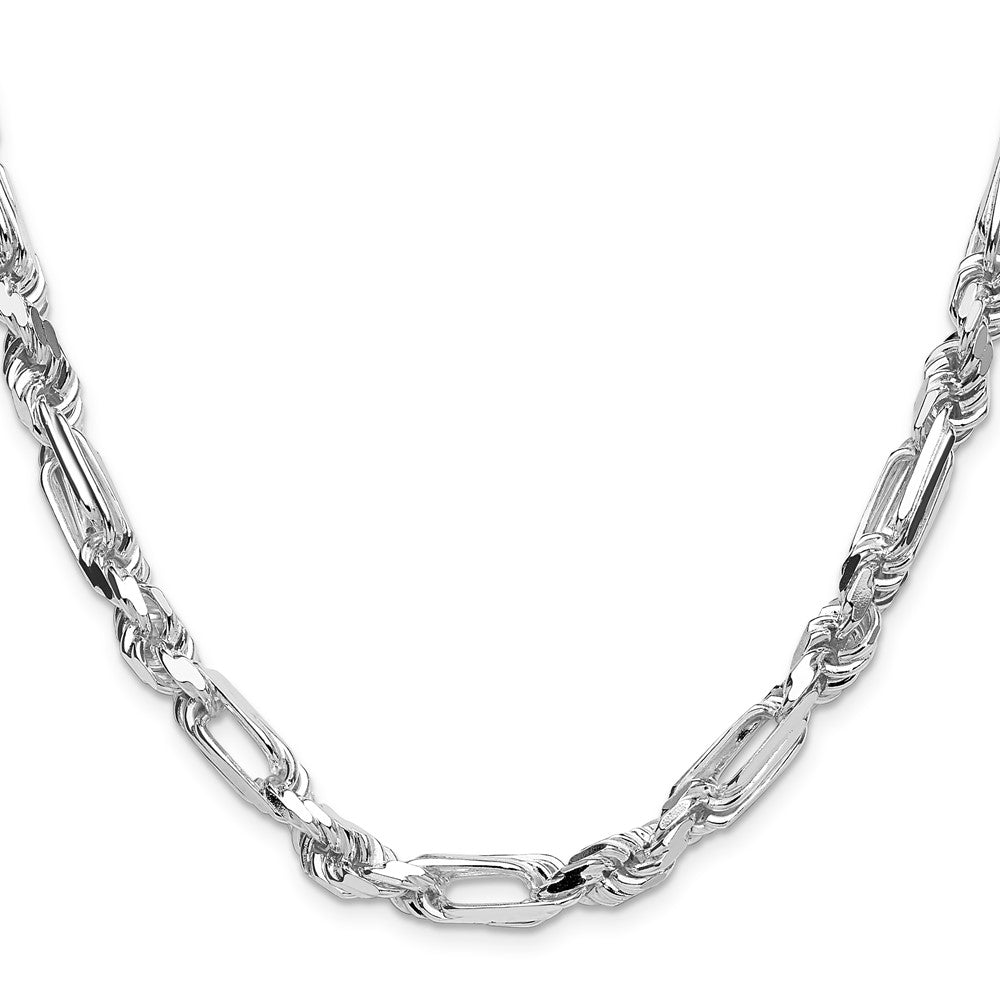 Sterlingsilber 7mm Diamantiert Figarope 26 Zoll Kette