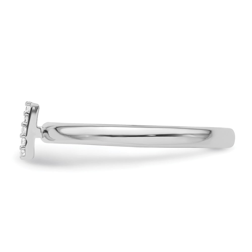 14K Weißgold Stapelbar Diamant Initiale I Größe 7 Ring