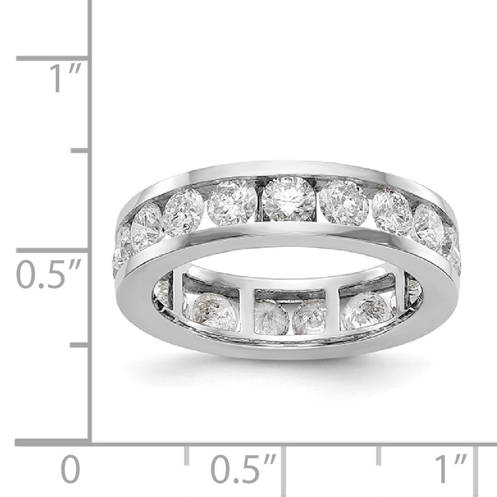 14K Weißgold Poliert 3ct Kanalfassung Set Diamant Memoire Ehering Ring