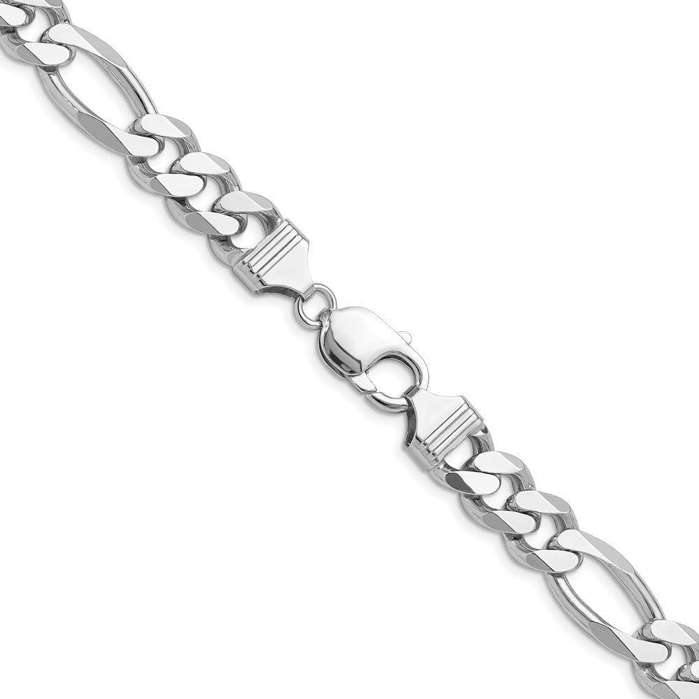 Sterlingsilber Rhodiniert 10.2mm Figaro Halskette