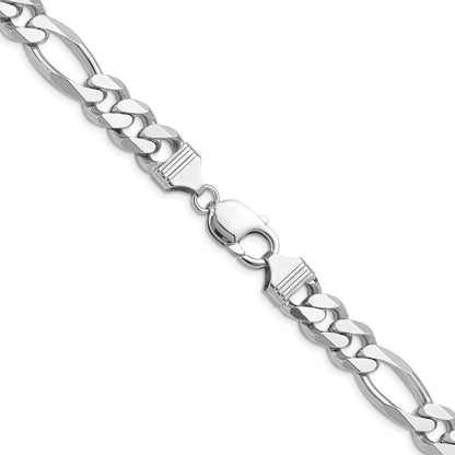 Sterlingsilber Rhodiniert 10.2mm Figaro Halskette