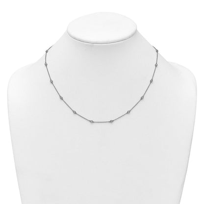 14K Weißgold Komplett 1/2 Karat Zargenfassung-set Diamant und Ankerkette Kette 18-station 18 Zoll Halskette